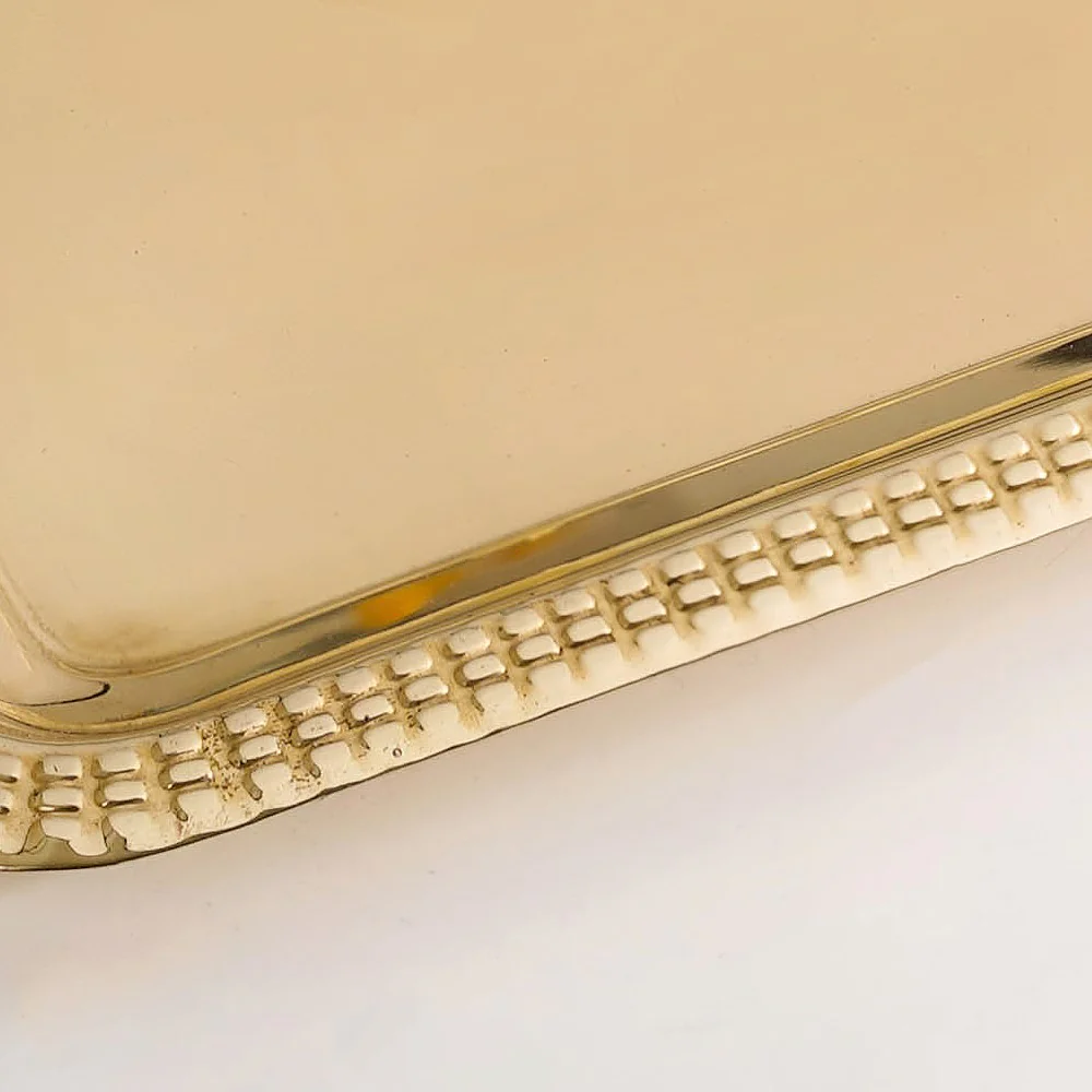 Veda Pure Brass Decorative Tray Gold 30x22cm - Image 6