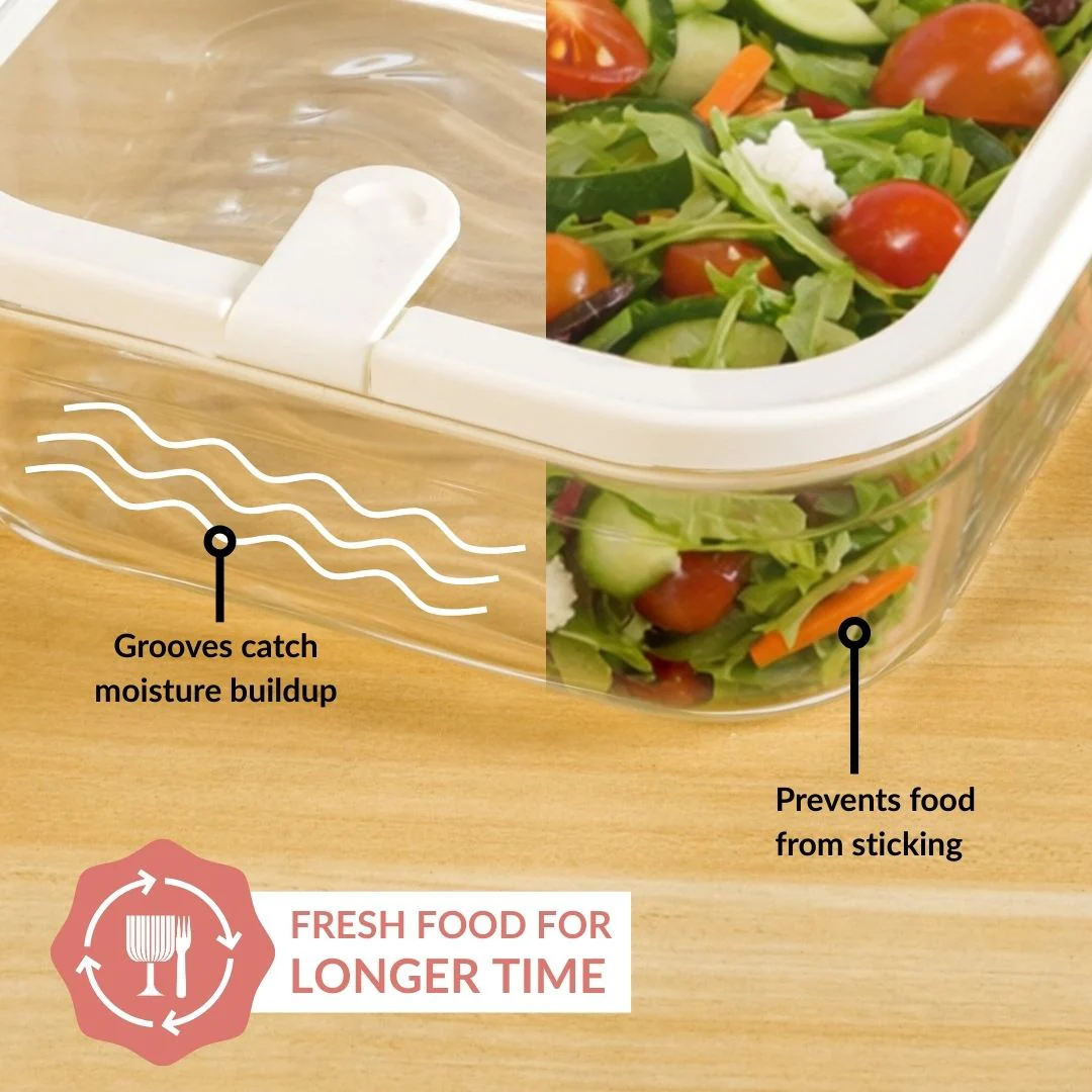 Vento Food Container With Airtight Lid Set Of 5 220ml 1320ml Cream - Image 2