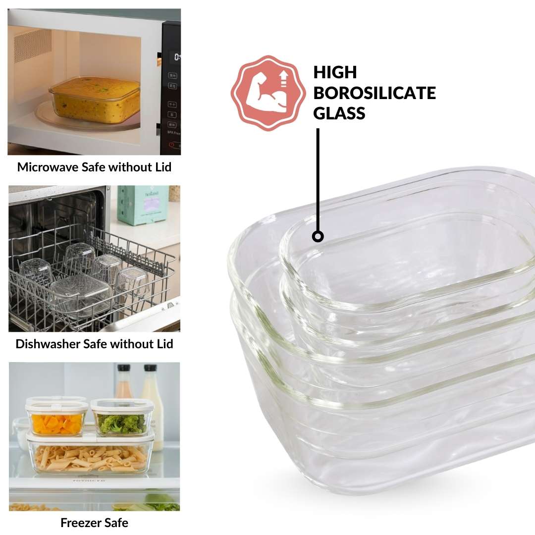 Vento Stackable Food Container Set Of 4 370ml 930ml 2500ml Green - Image 3