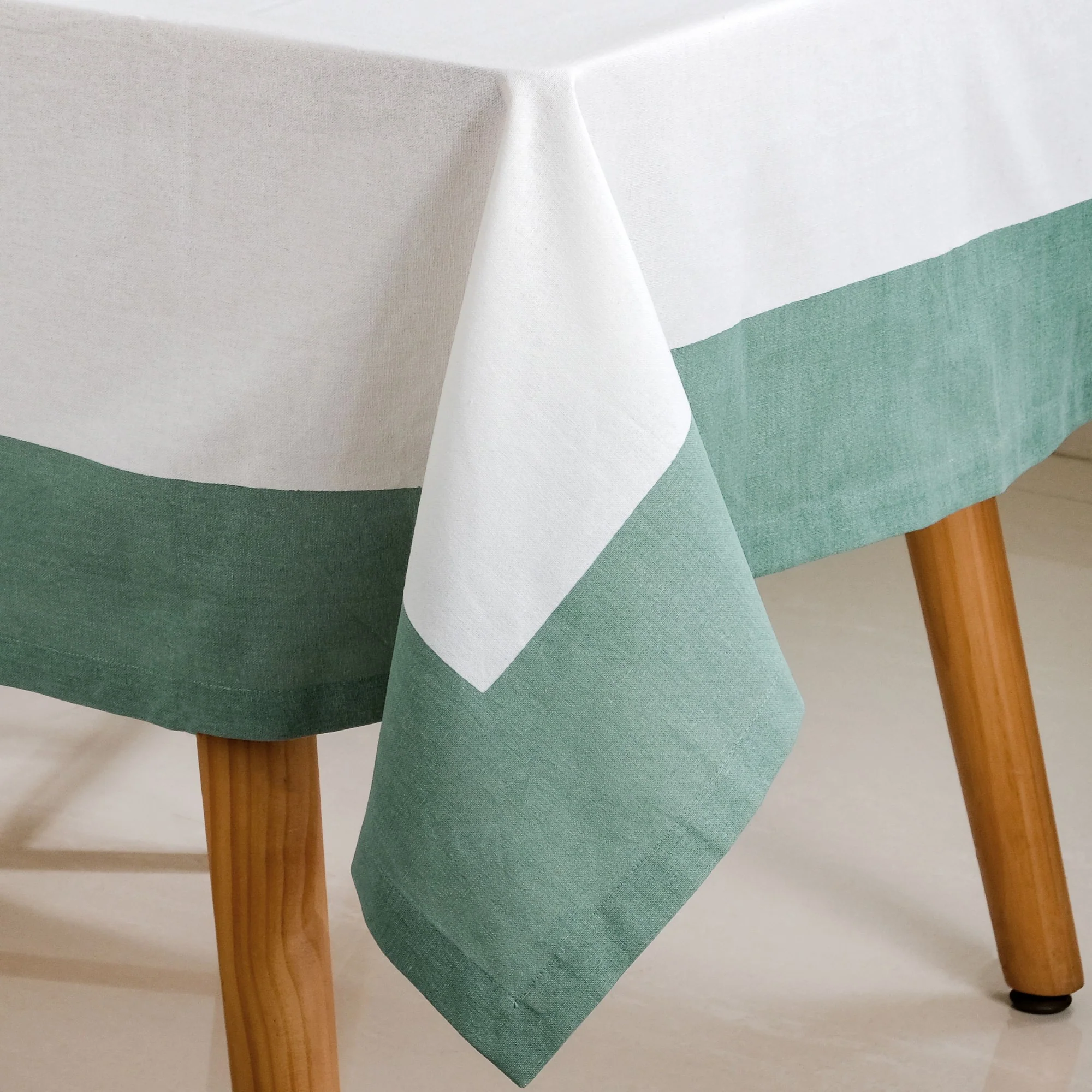 Ventosa Cotton Tablecloth For 6 Seater In Teal 200x150cm - Image 5