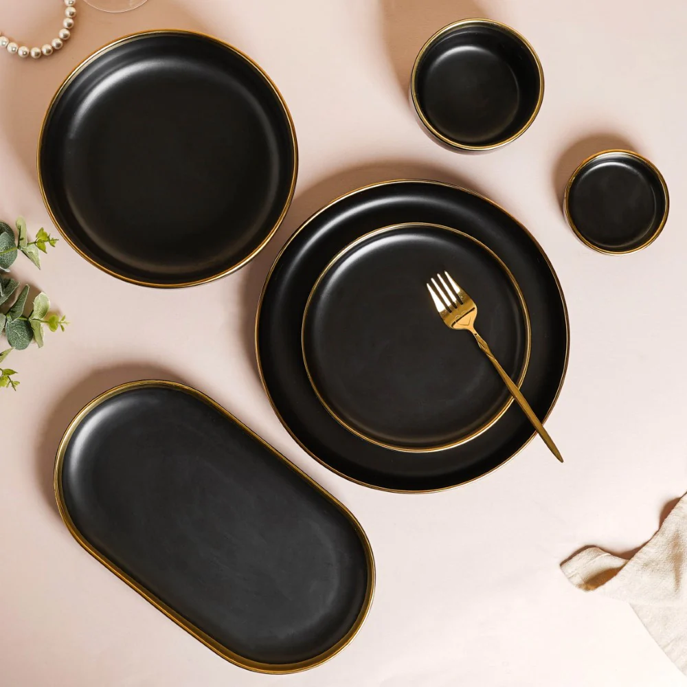 VERA Ceramic Appetizer Plate Black 7 Inch - Image 8