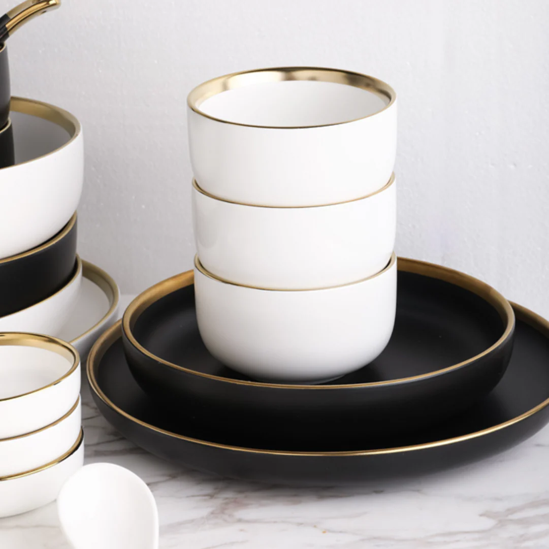 VERA Ceramic Deep Pasta Plate Black 8 Inch - Image 6