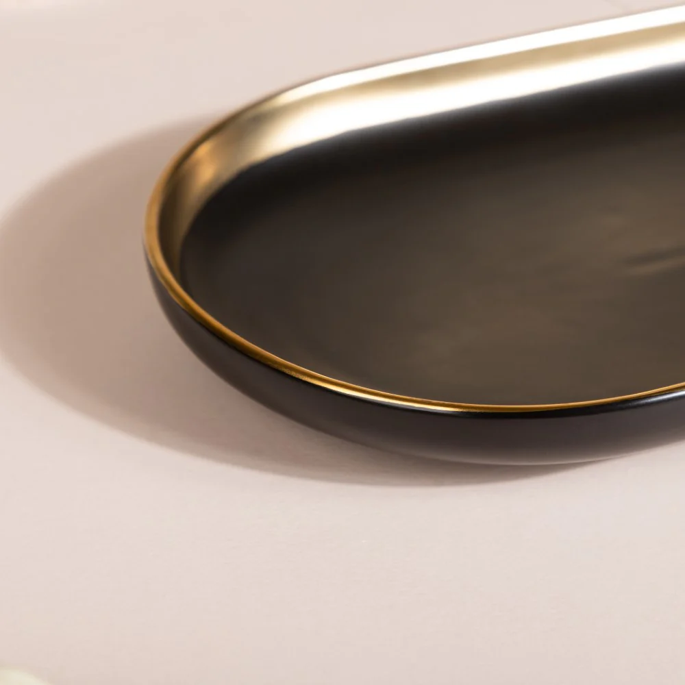 VERA Ceramic Long Plate Black 12 Inch - Image 5