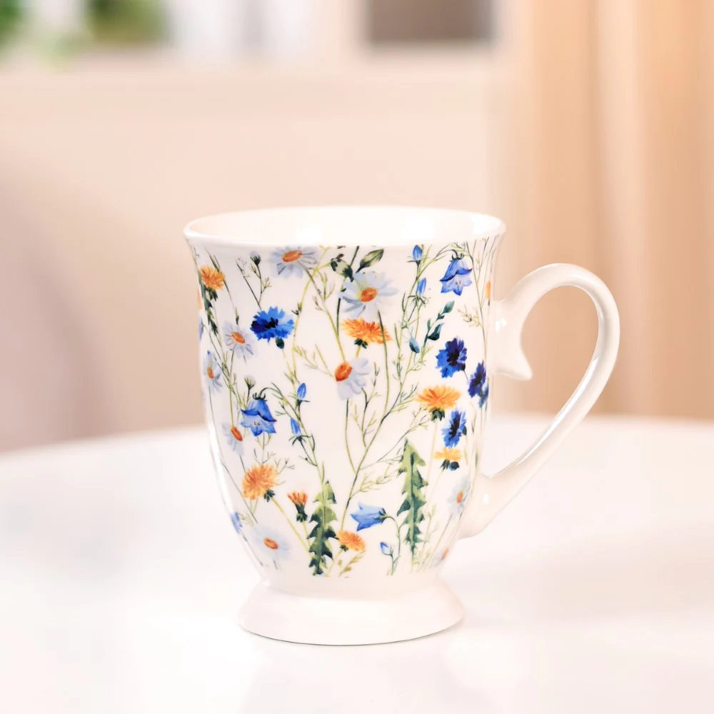 Victorian Garden Ceramic Coffee Mug Set Of 2 Blue 400ml - Image 3