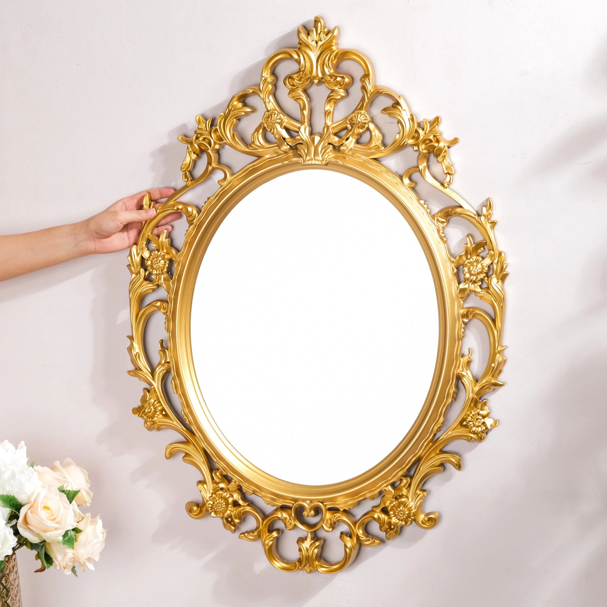 Victorian Wall Mirror Gold Large - Image 2