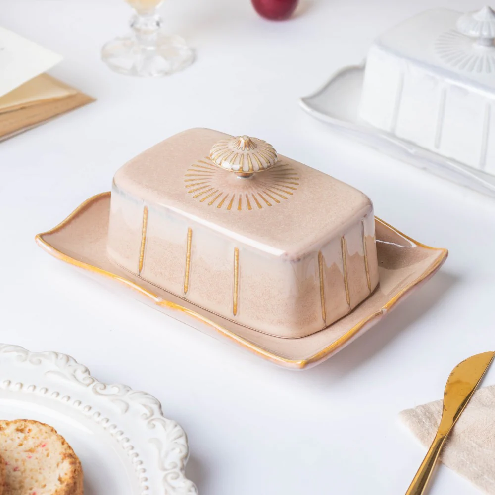 Vintage Butter Dish Beige