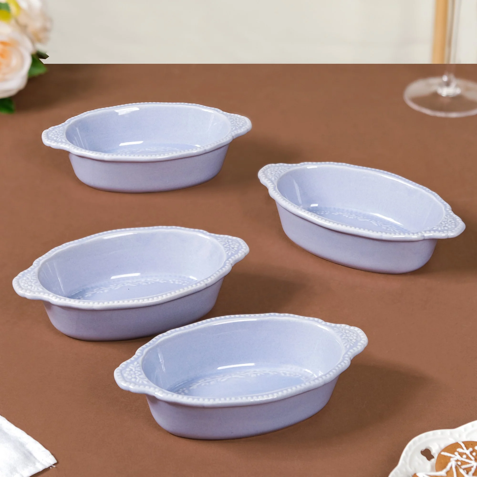 Vintage Small Baking Bowl Set Of 4 Lavender 200ml