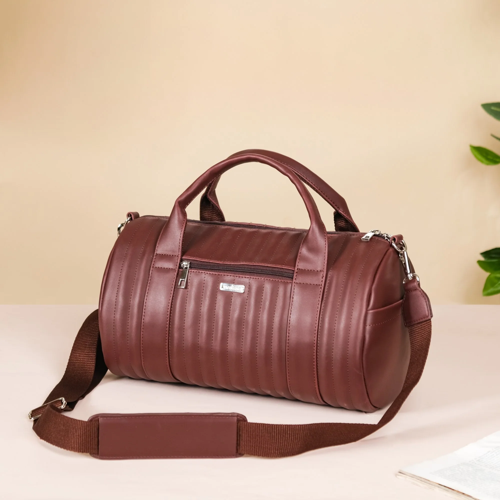 Wanderlust Duffle Bag Brown Small 14x7 Inch - Image 3