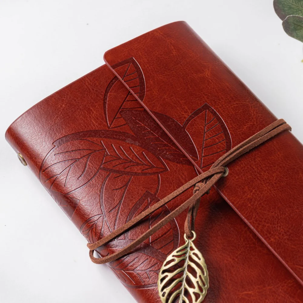 Wanderlust Leather Journal With Leaf Tassel 75 Pages - Image 4