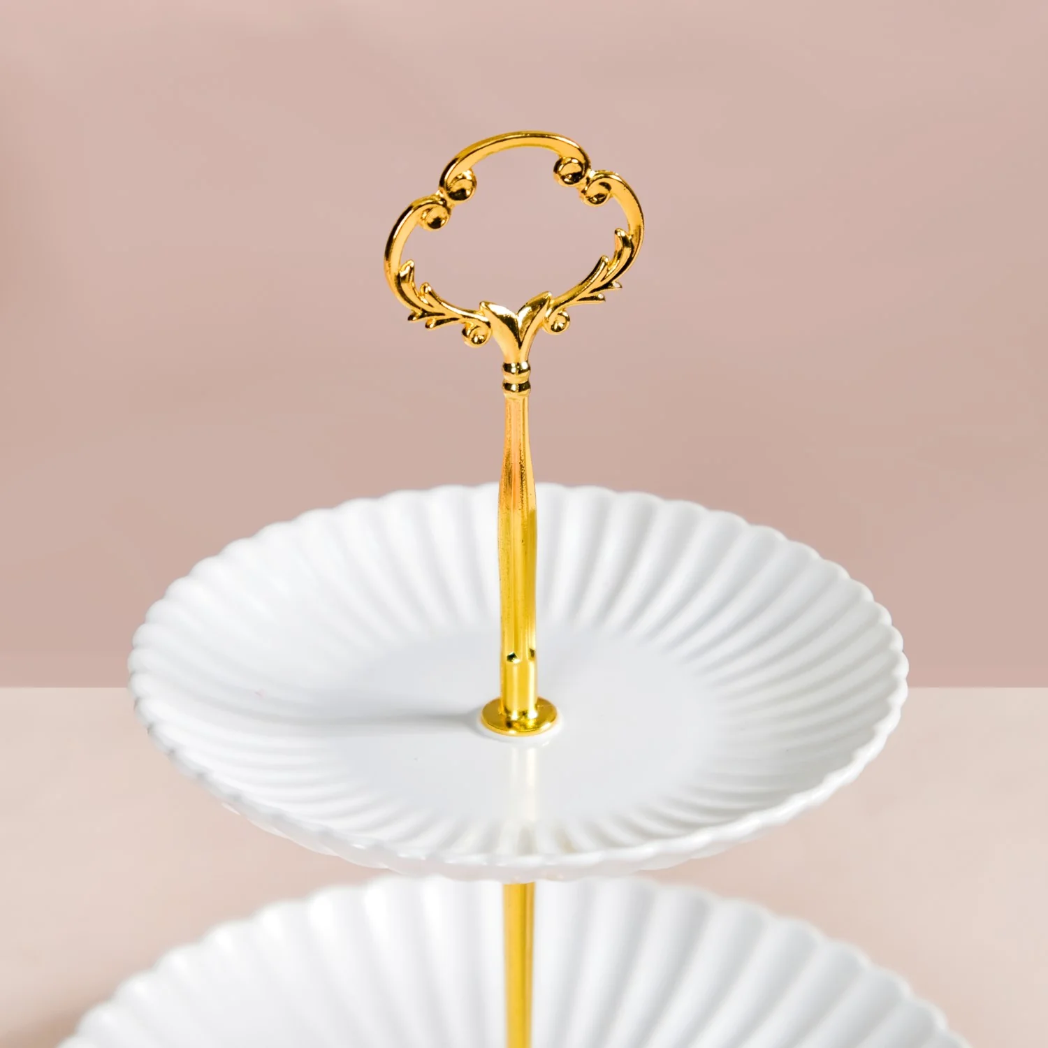 Whimsical White 2-tier Cupcake Stand - Image 3
