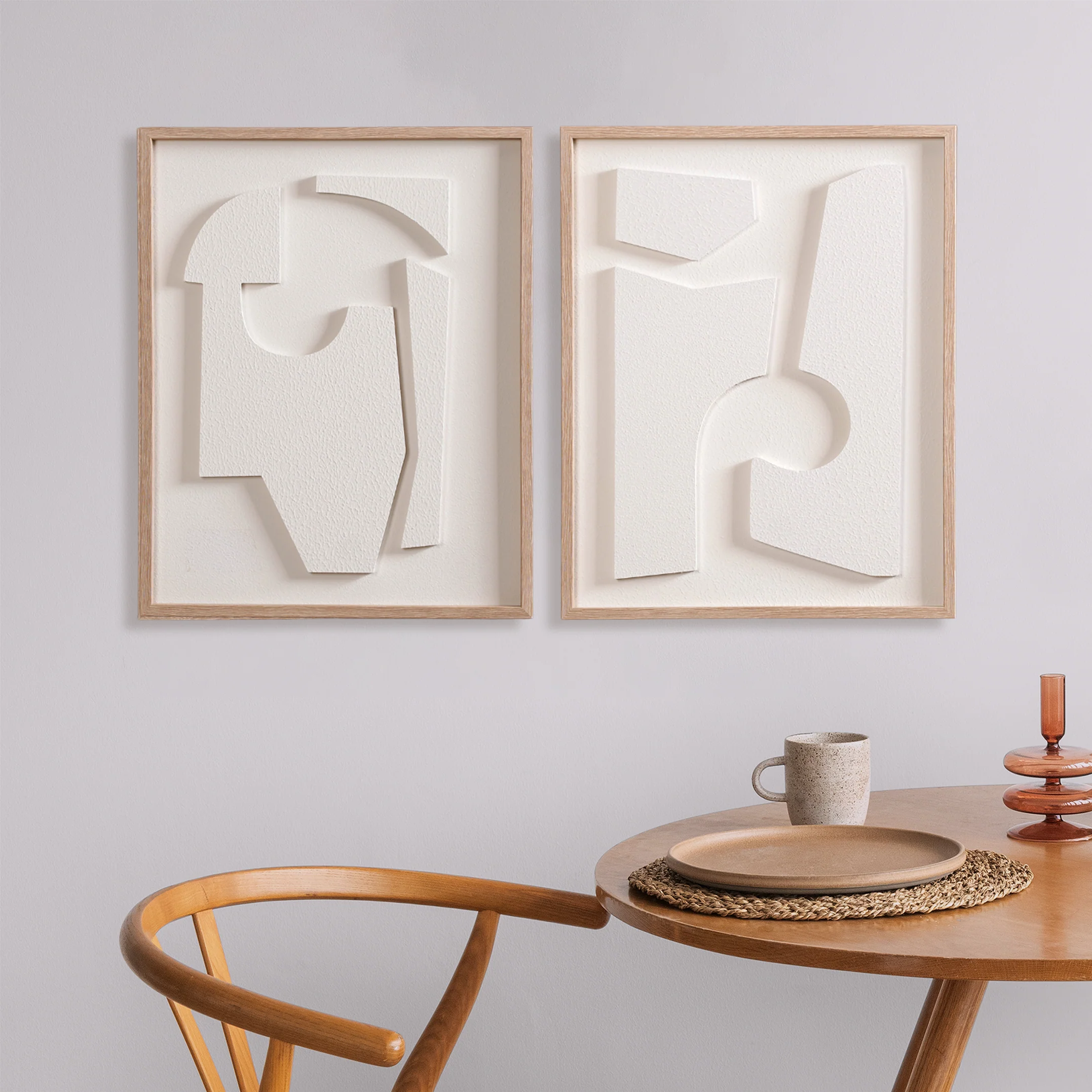 White Abstract 3D Artwork Set Of 2 20x16 Inch - Image 8
