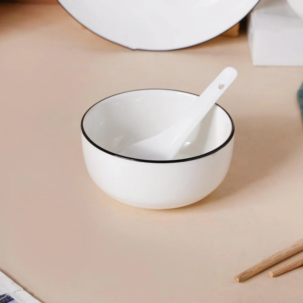 White 16 Piece Pasta Set For 4 - Image 8