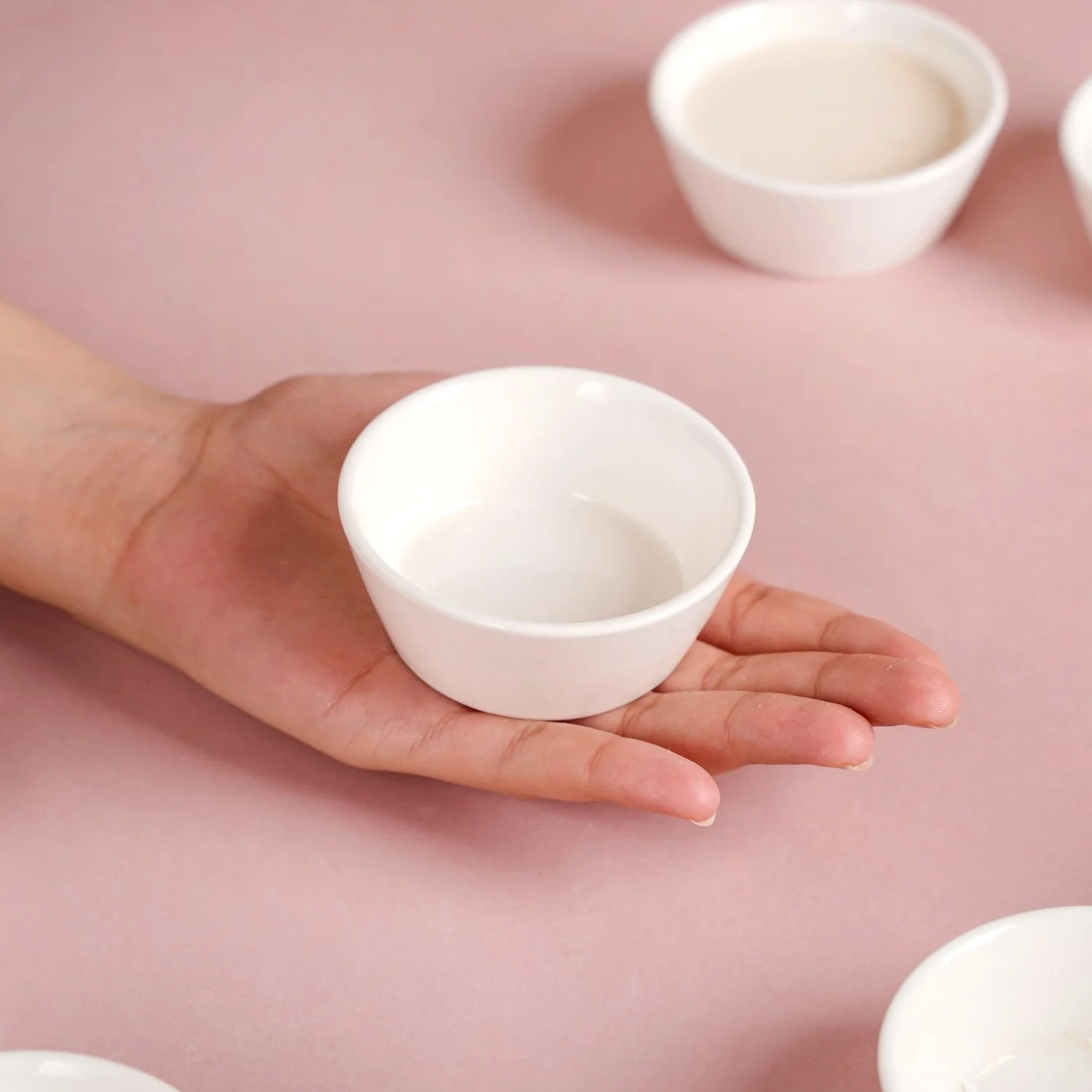 White Dip Bowl Set Of 12 90ml - Image 3