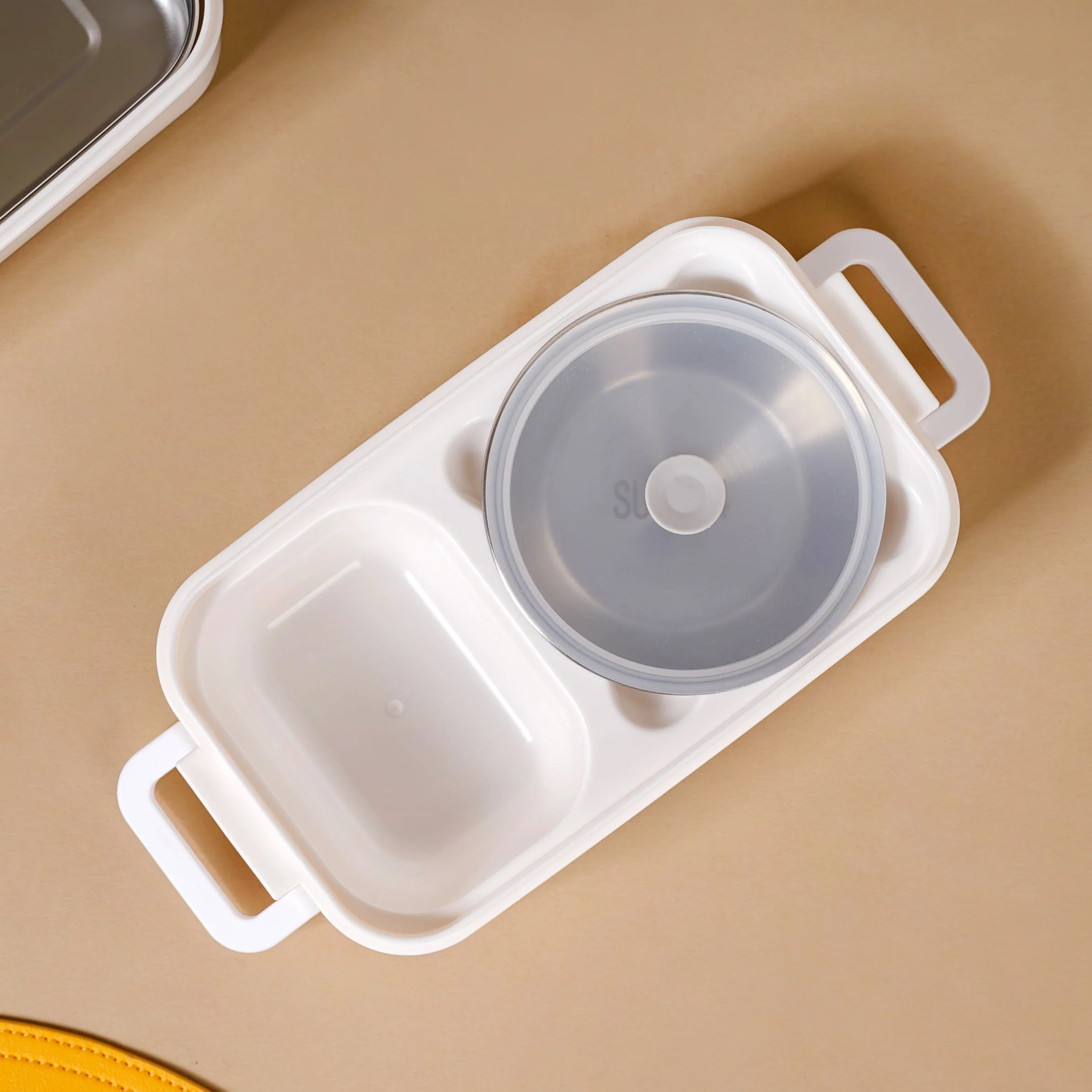White Double Decker Bento Tiffin Box 1050ml - Image 15