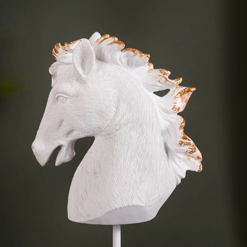 White Horse Decor Showpiece With Stand Small - Image 11