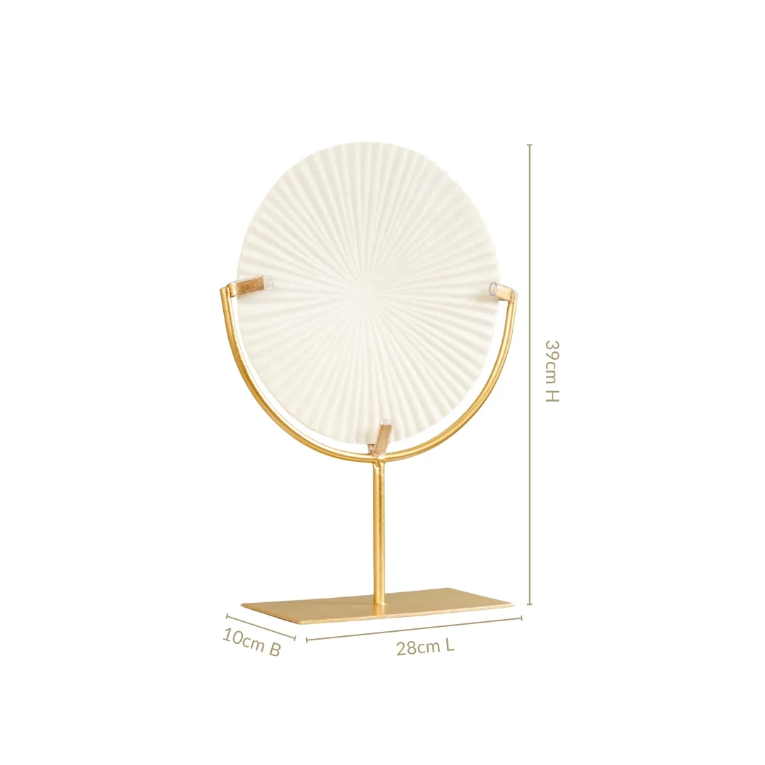 White Ribbed Disc Home Decor - Image 4