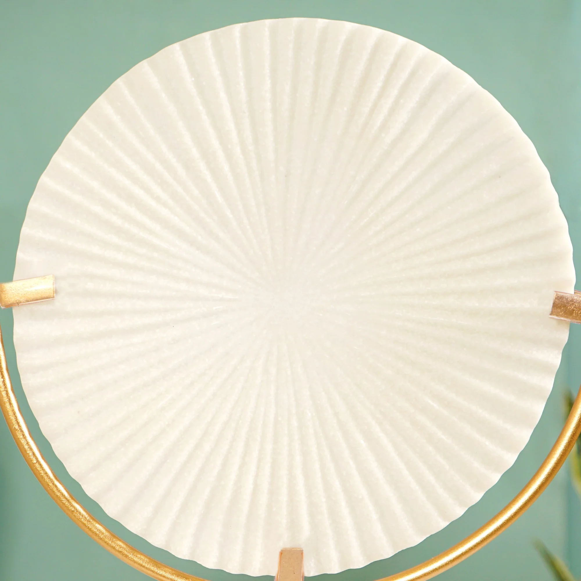 White Ribbed Disc Home Decor - Image 6