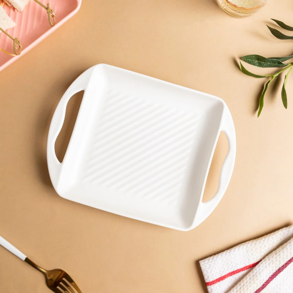 White Square Baking Tray Small - Image 3