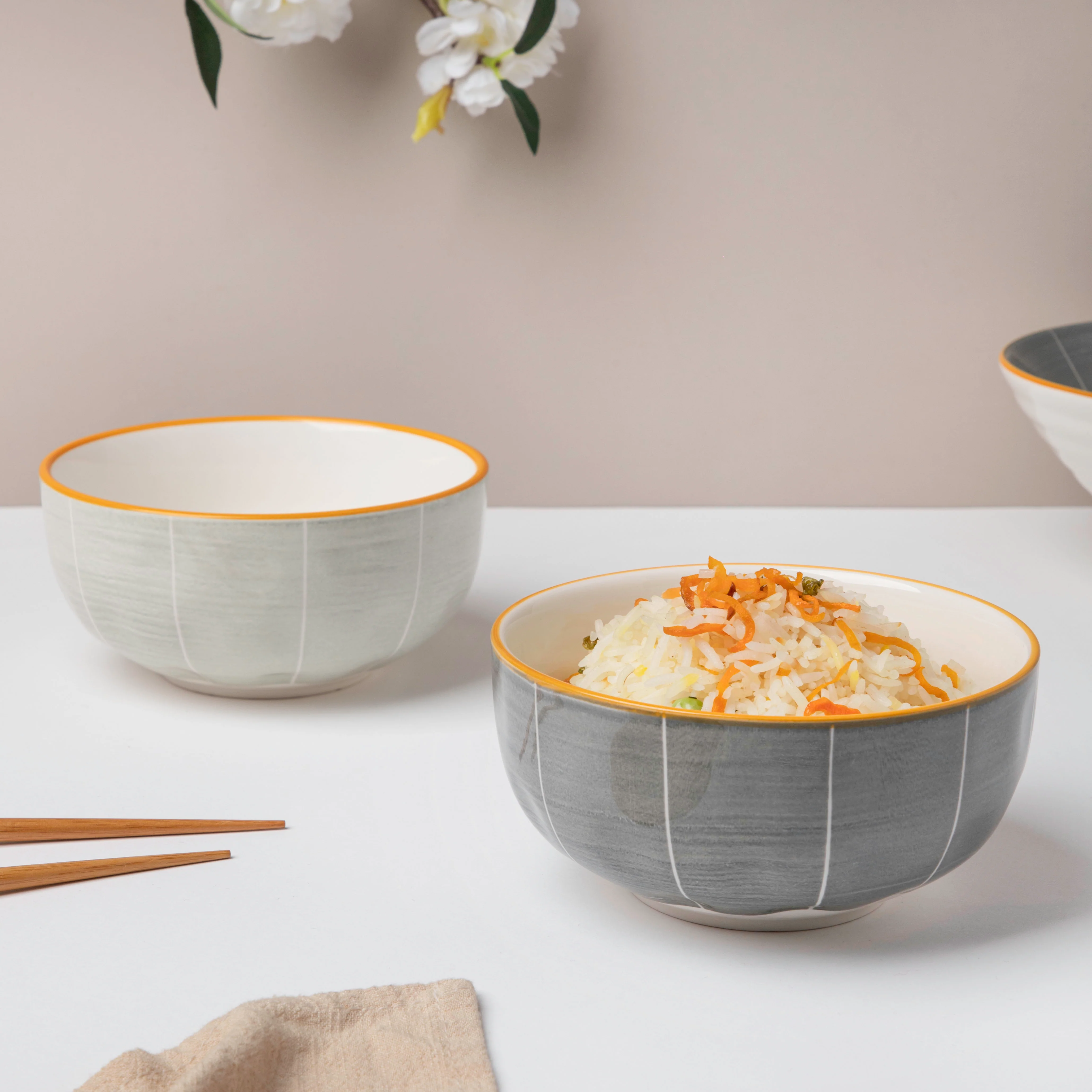 Willow Dark Grey Ceramic Snack Bowl Large - Image 4