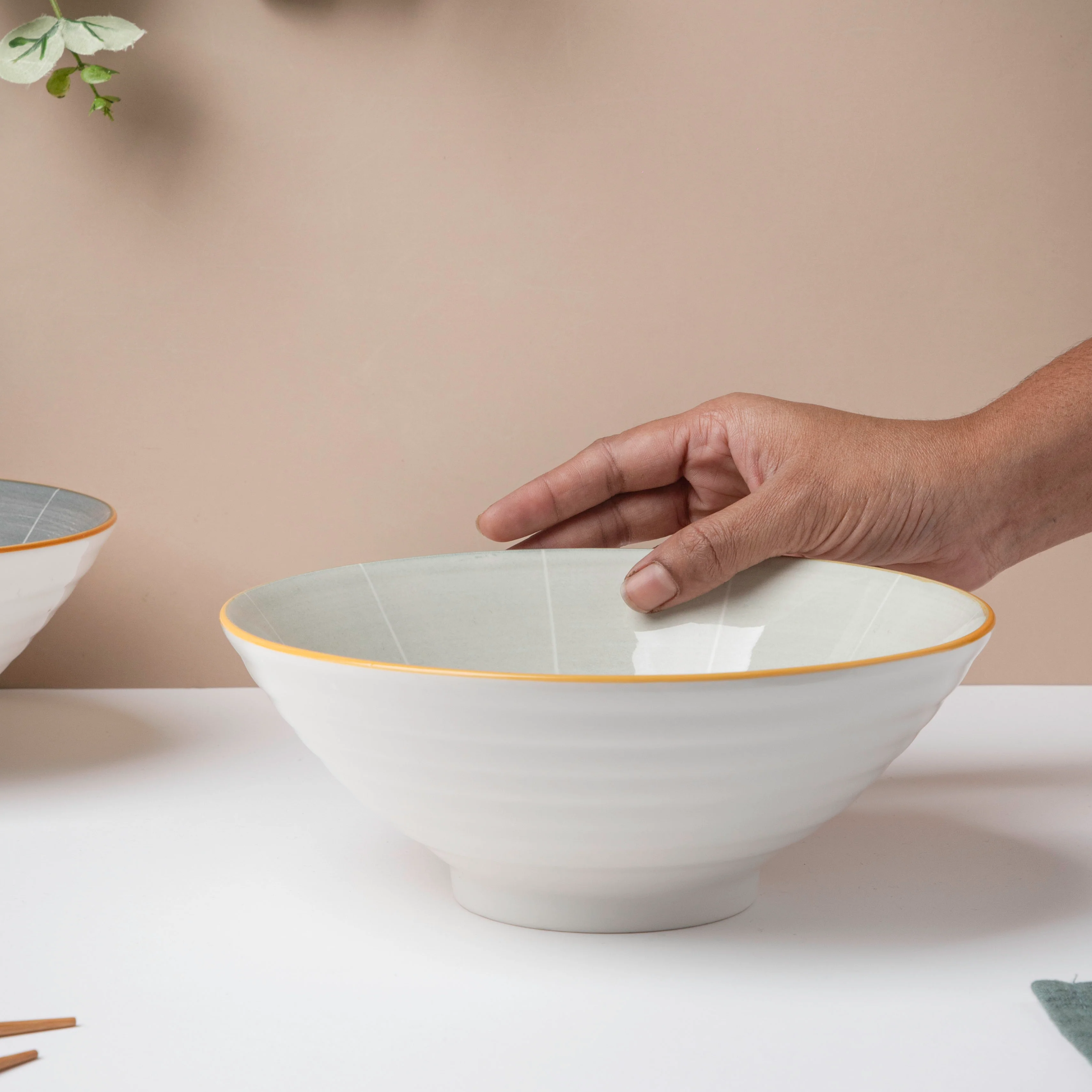 Willow Light Grey 22 Piece Pasta Set For 6 - Image 4