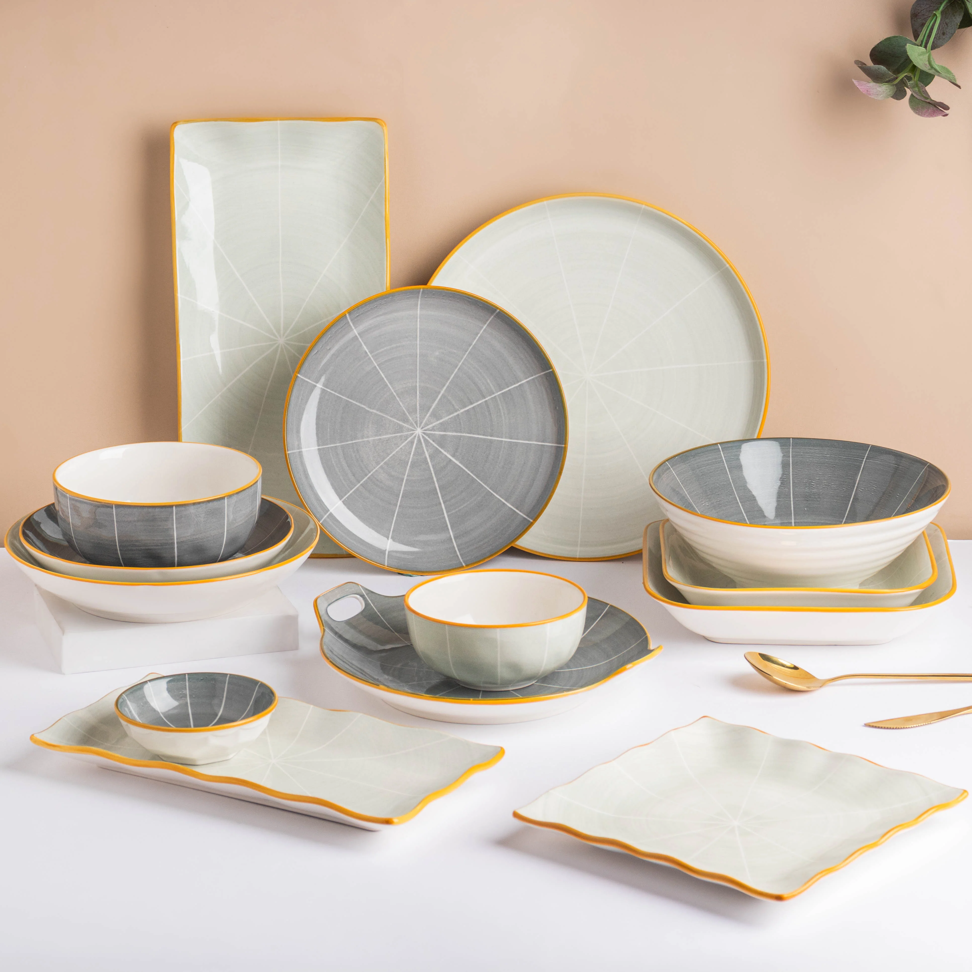 Willow Light Grey Ceramic Snack Plate 7 inch - Image 8