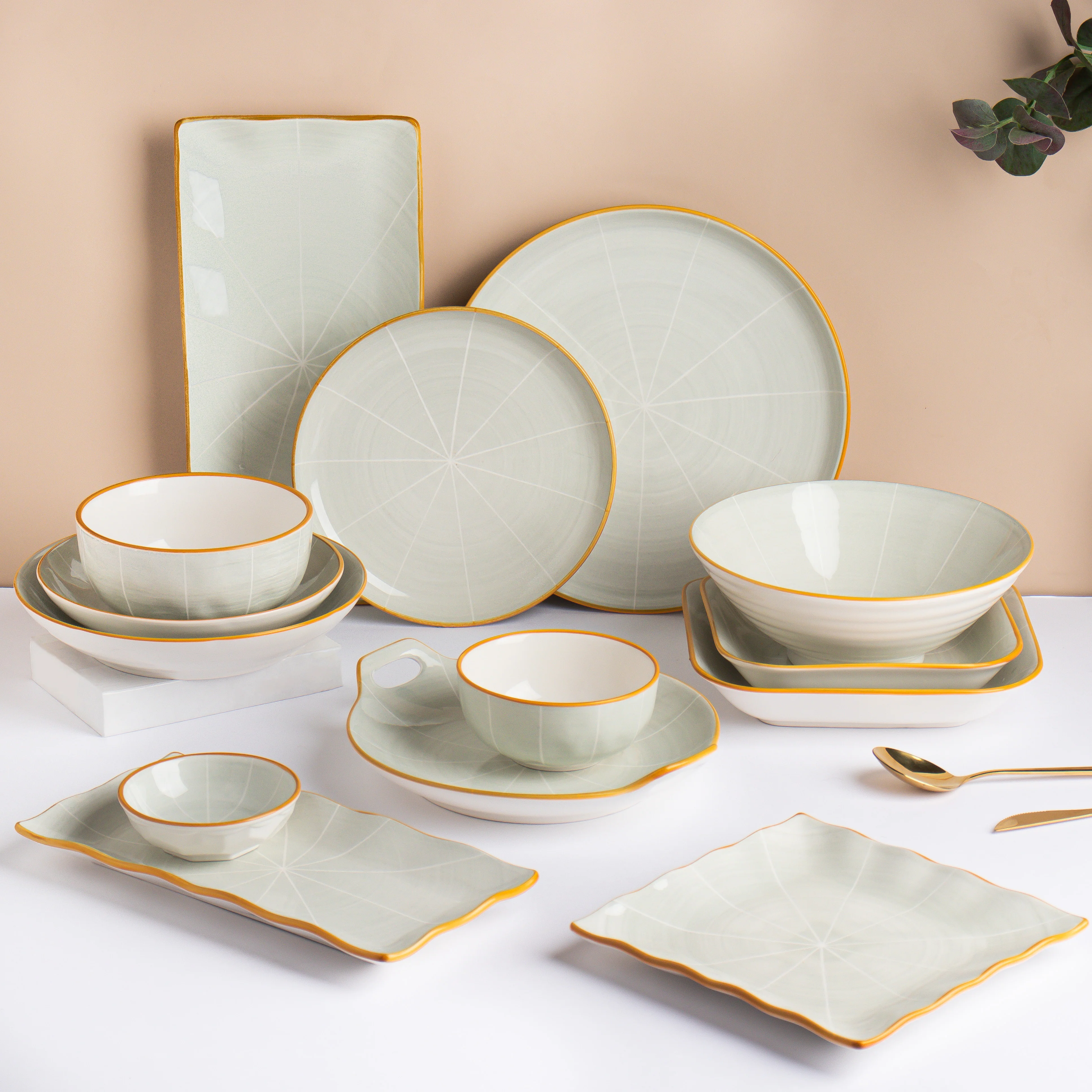 Willow Light Grey Square Ceramic Deep Dish - Image 7