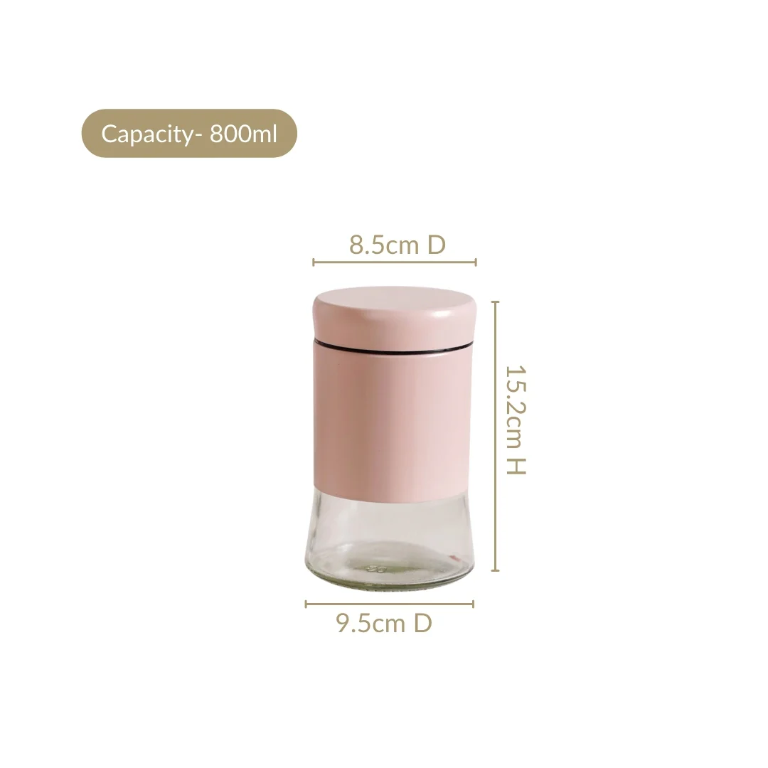 Winnie Set Of 4 Metal And Glass Container Jars 800ml - Image 3