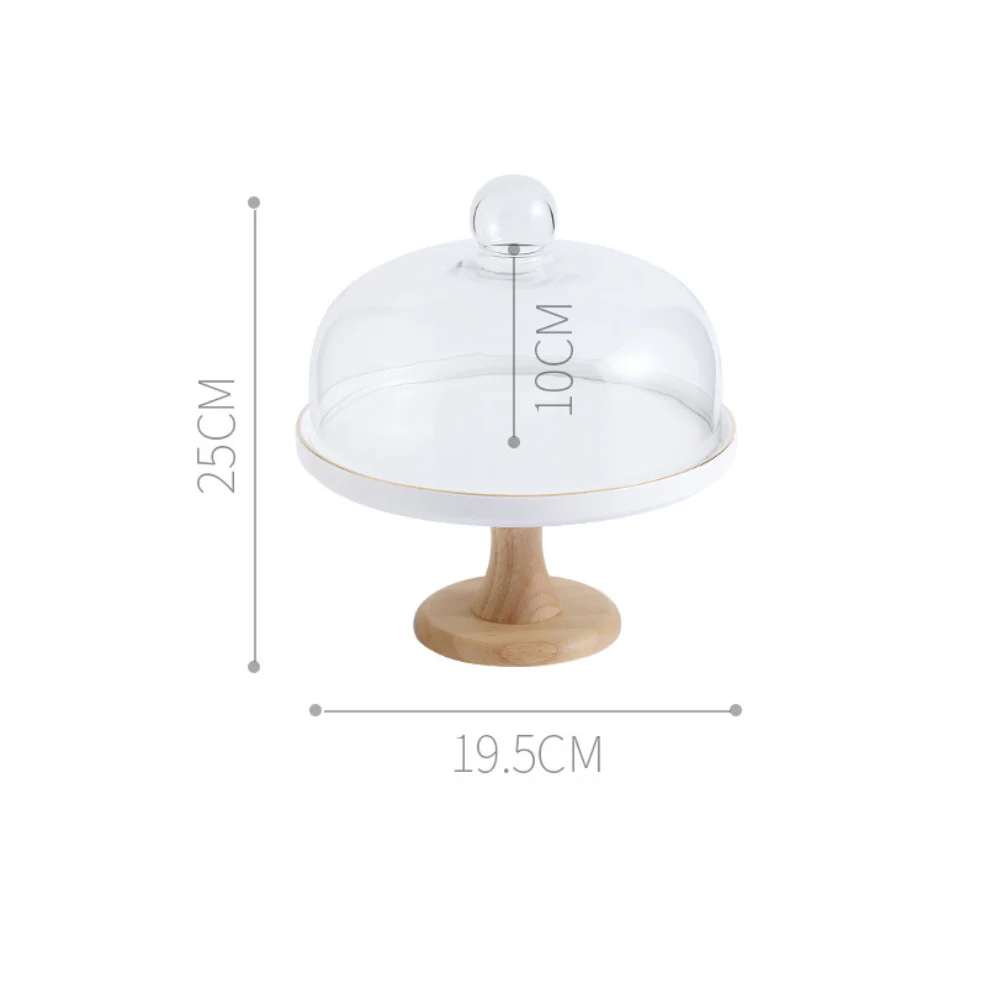 Wooden Cake Stand With Dome 8 inch - Image 11