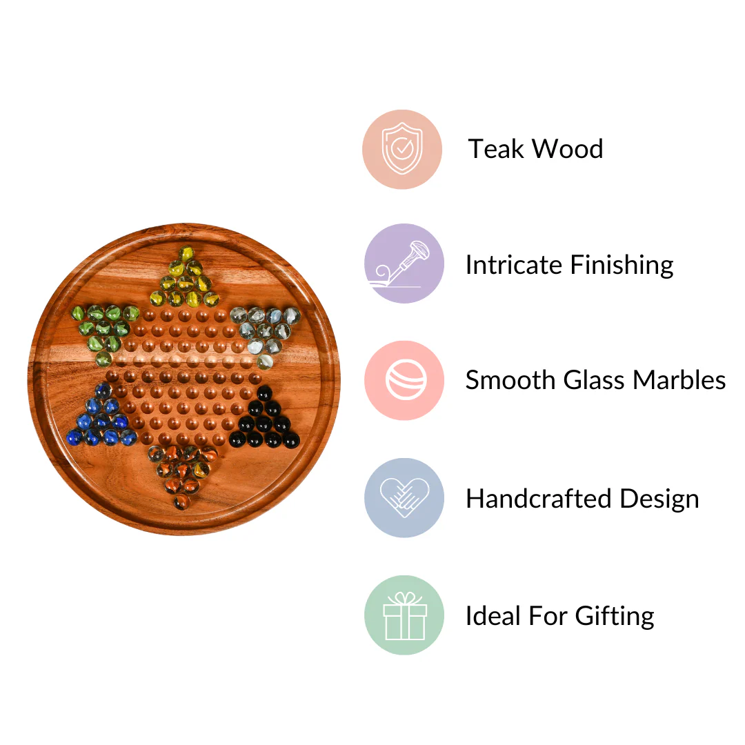 Wooden Chinese Checkers Board Game - Image 5