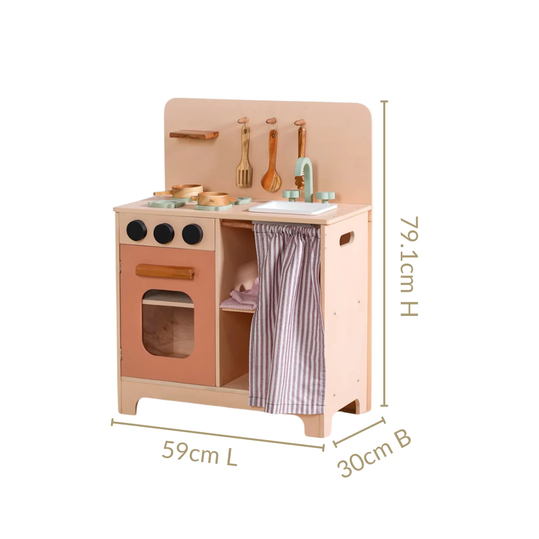 Wooden Kitchen Play Set With Utensils - Image 4