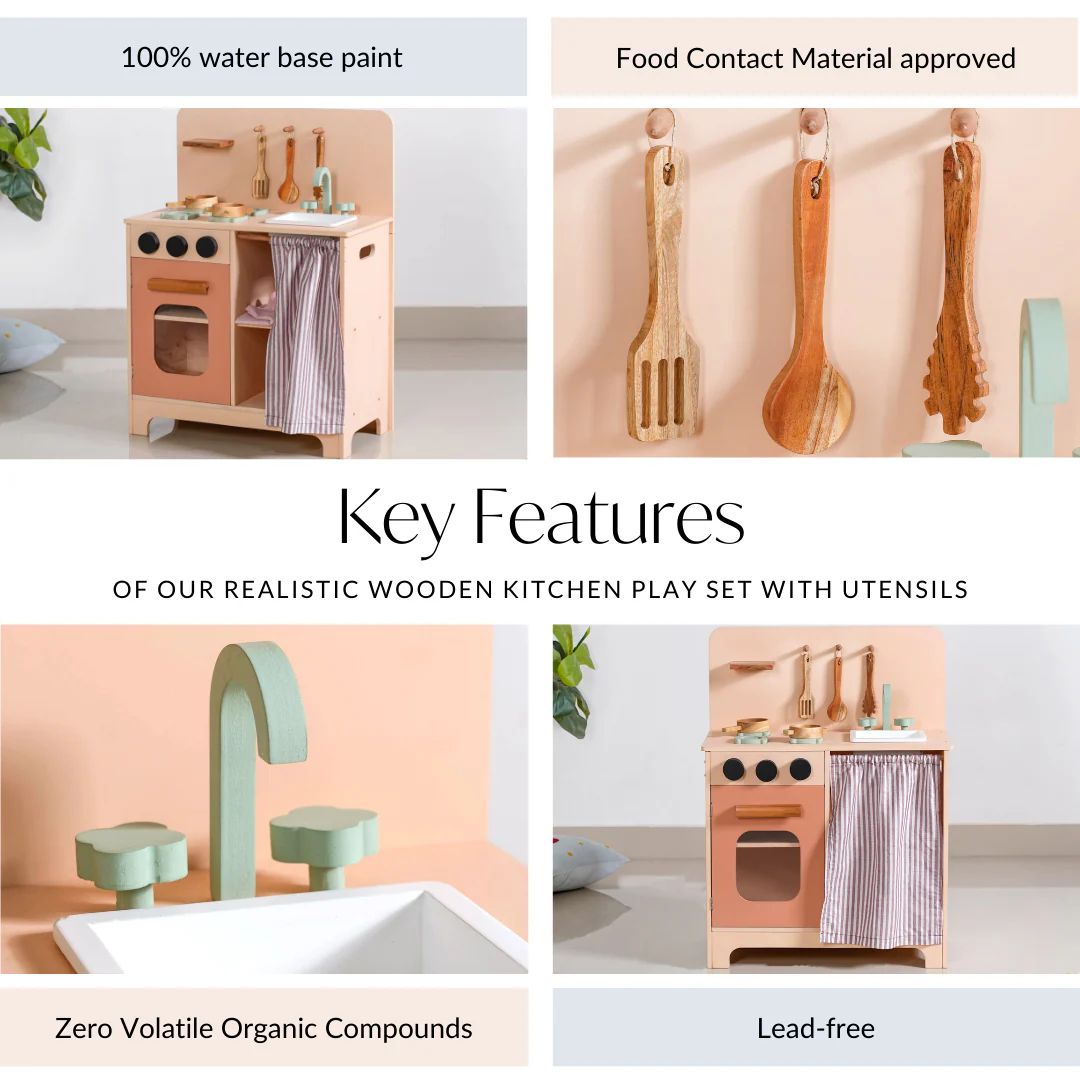 Wooden Kitchen Play Set With Utensils - Image 5