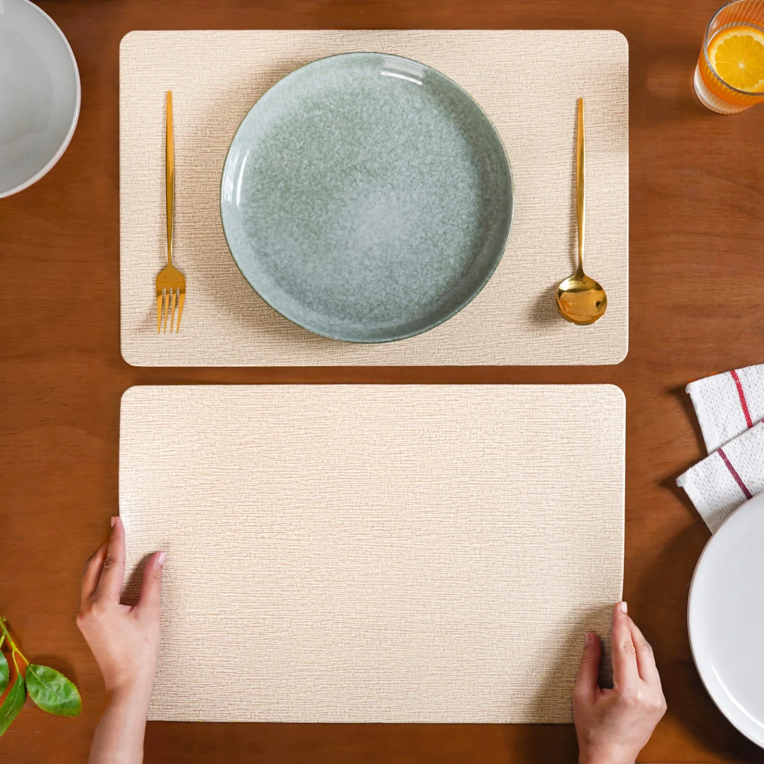 Wooden Texture Placemat Set Of 6 - Image 2