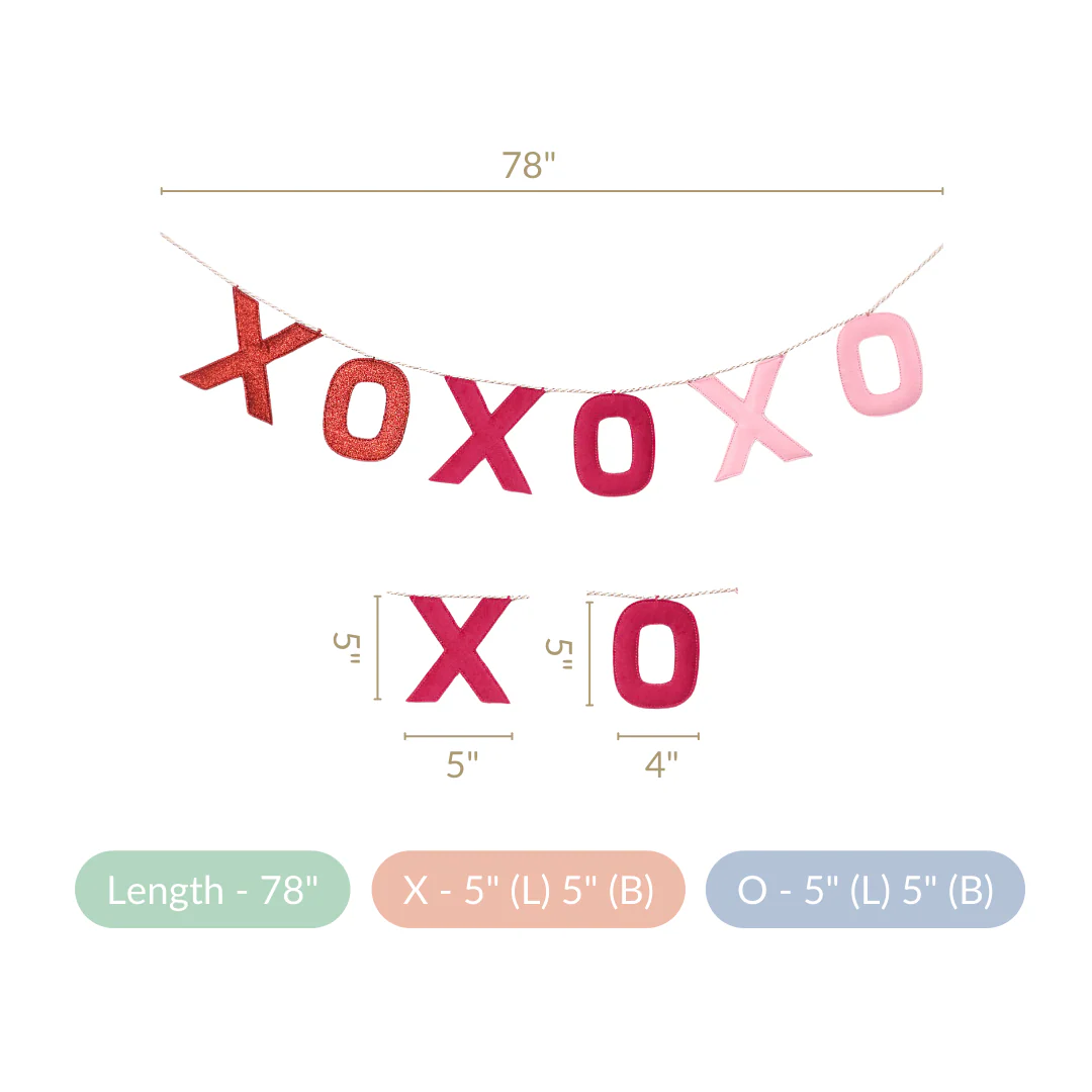 XOXO Ombre Bunting For Wall Decoration Multicolour 78 Inch - Image 5