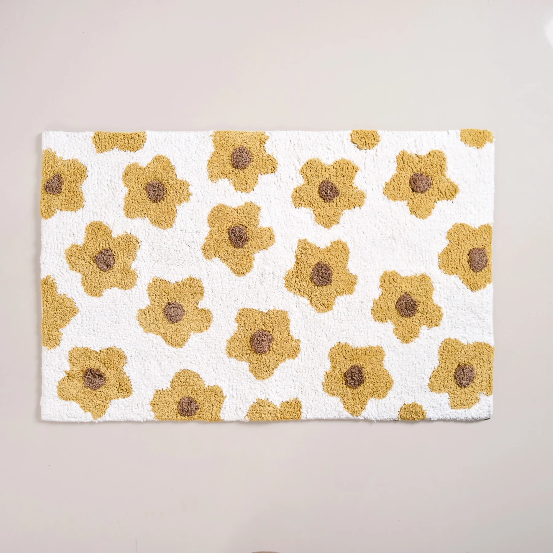 Anti Slip Cotton Yellow Daisy Mat 83x53cm - Image 7