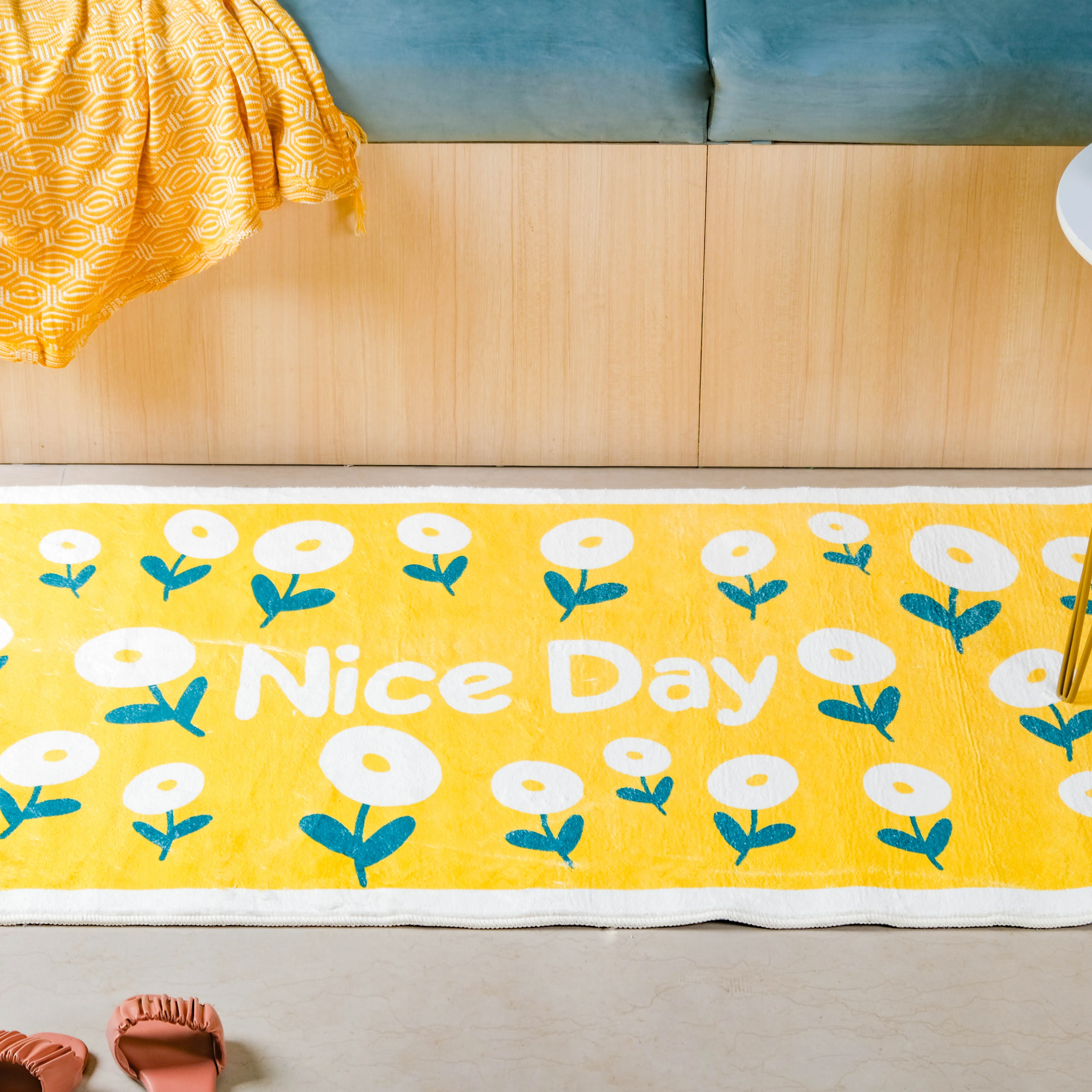 Yellow Floor Runner Rug Large - Image 5