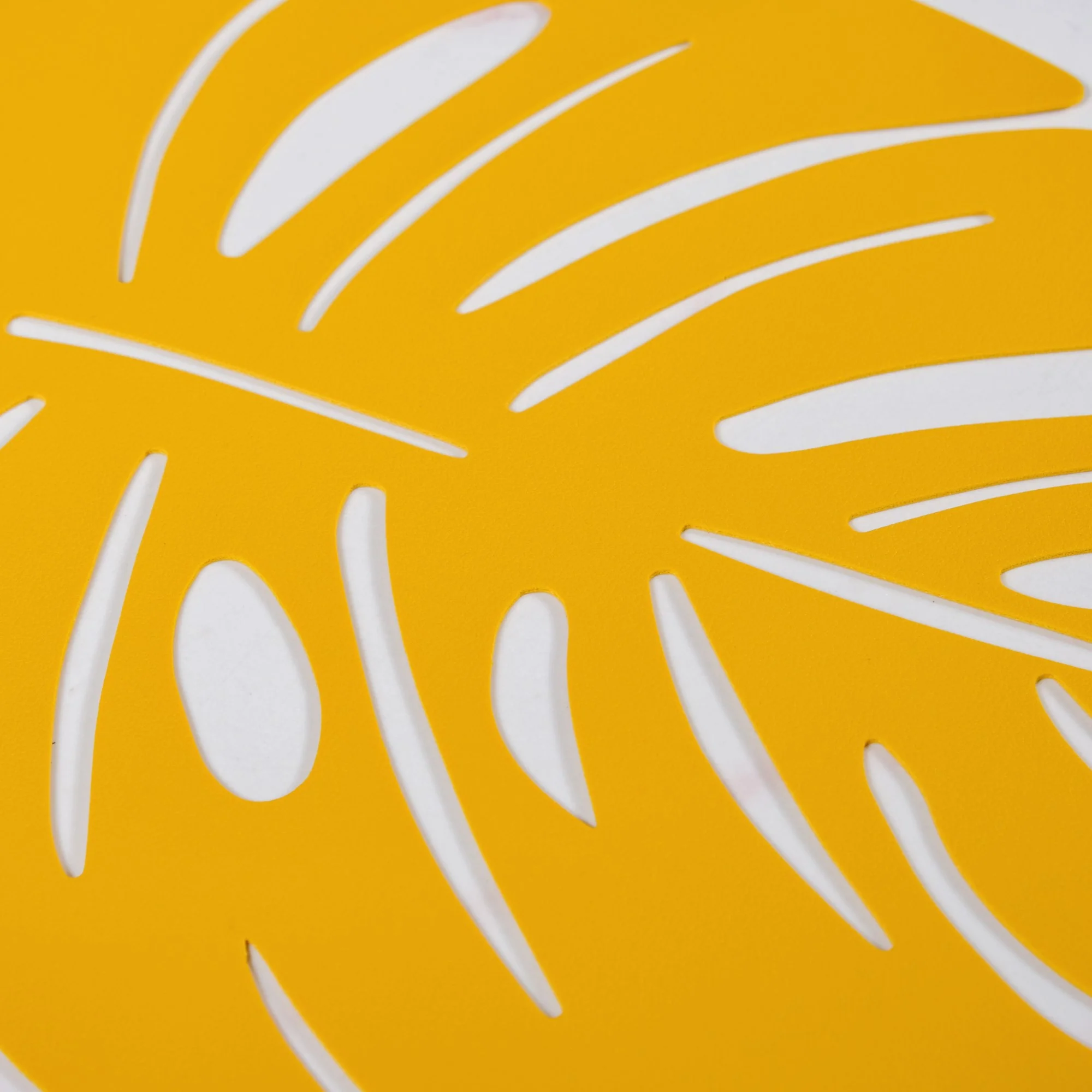 Yellow Laser Cut Monstera Leaf Table Mat Set Of 6 - Image 3