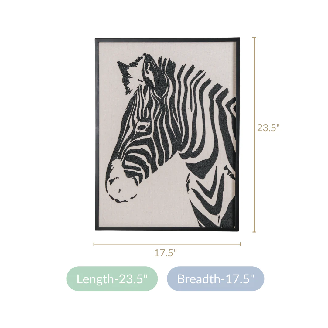 Zebra Safari Embossed Wall Decor For Living Room 23x17 Inch - Image 7